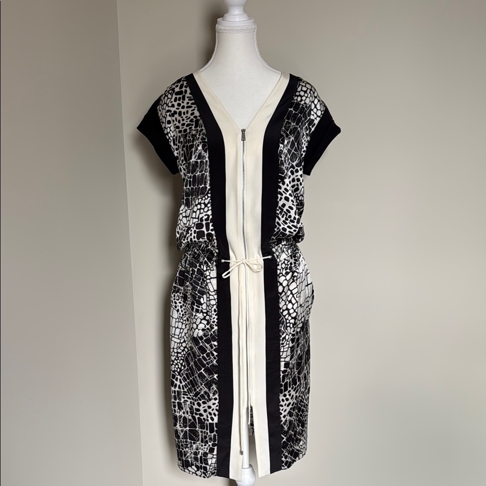 Vince Black and White Patterned Dress